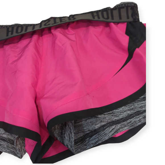 HOLLISTER Hot Pink Black Active Workout Shorts Medium - Picture 5 of 8